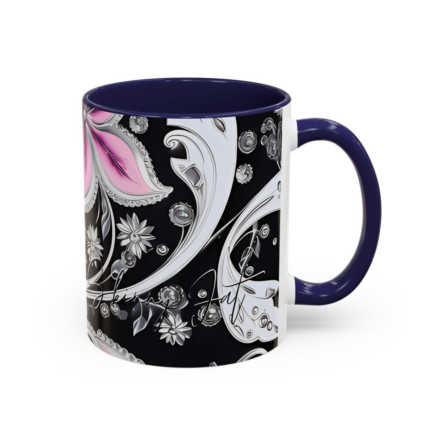 Coffee mug Paisley print ceramic Hot beverage casual soup cup keep the caffeine life alive with a morning drink of coffee regal style  11oz