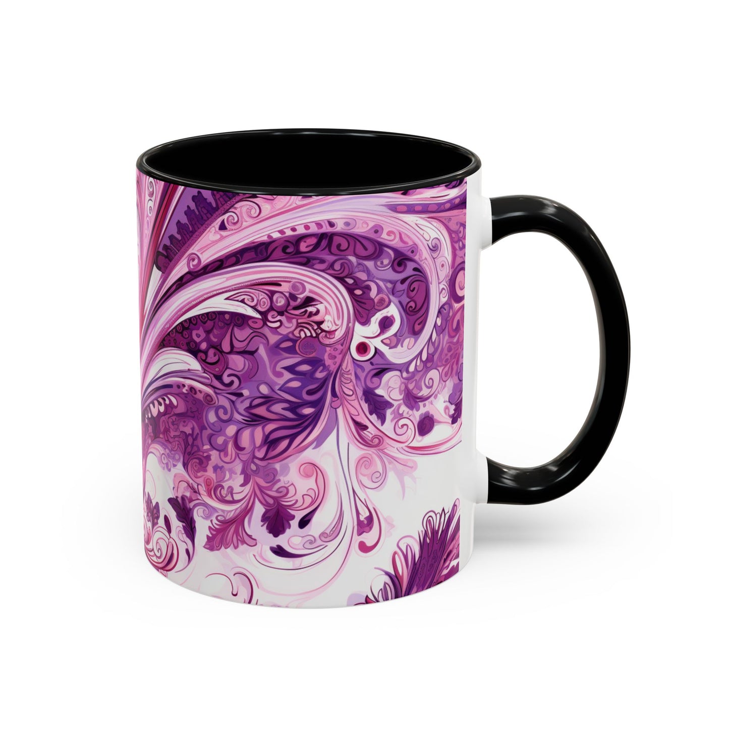 Coffee mug Paisley print ceramic Hot beverage casual soup cup keep the caffeine life alive with a morning drink of coffee regal style 11oz