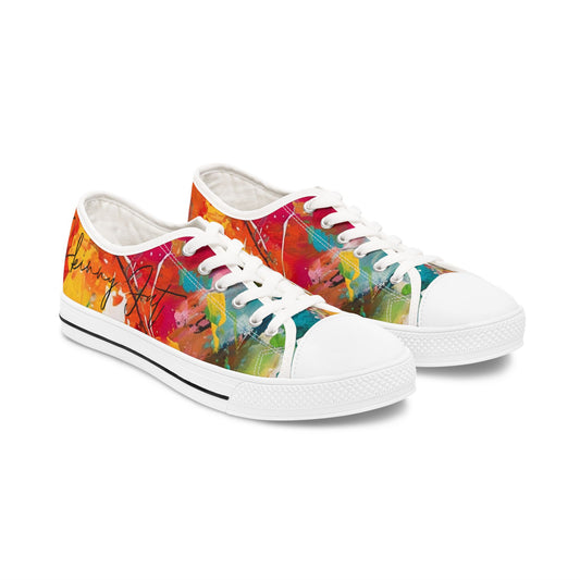 Women's Low Top, abstract art print shoe, low top abstract art shoes, artistic sneaker, abstract pattern, unique footwear, abstract design