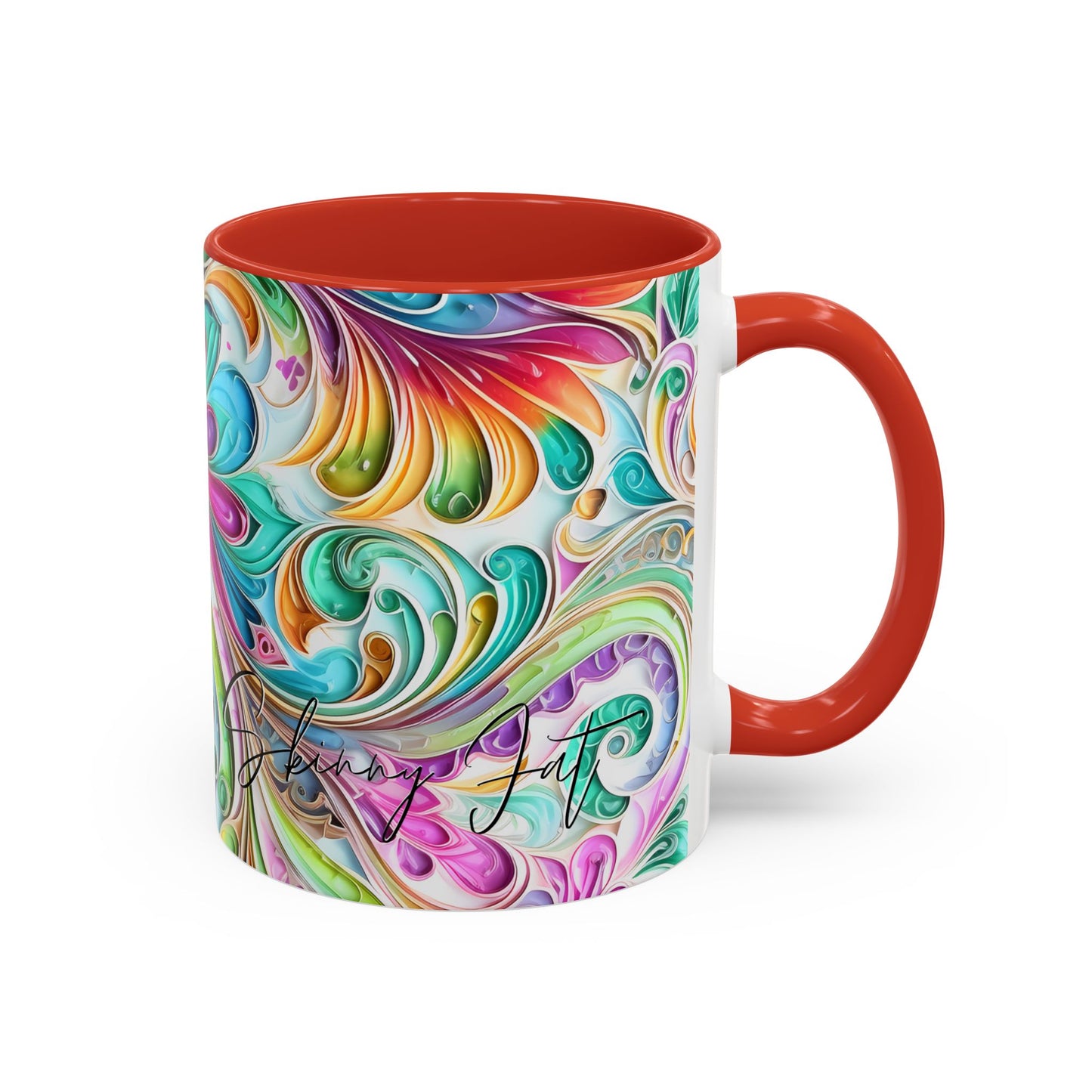 Paisley print ceramic coffee mug Hot beverage casual soup cup keep the caffeine life alive with a morning cup of coffee regal style 11oz