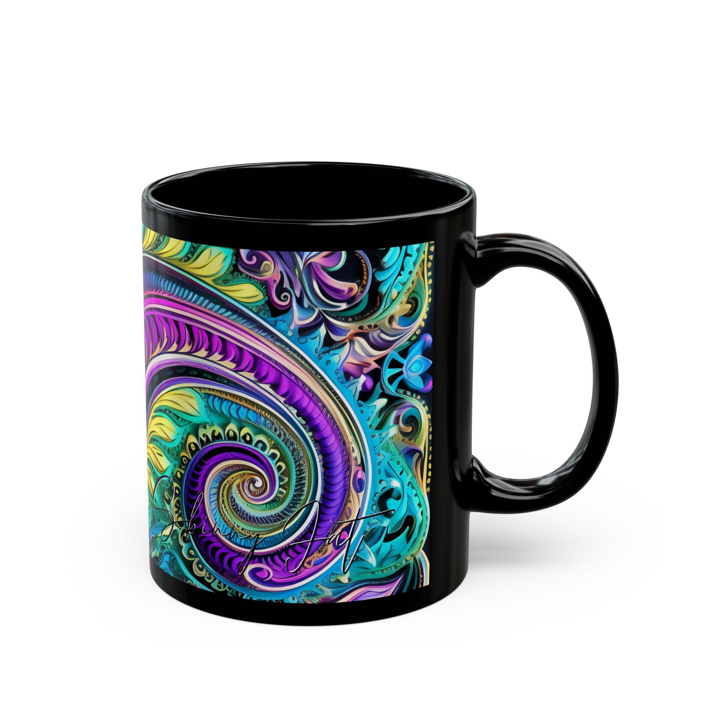 Graffiti print ceramic coffee mug Hot beverage casual soup mug keep the street life alive with a morning cup of coffee graffiti style 11oz