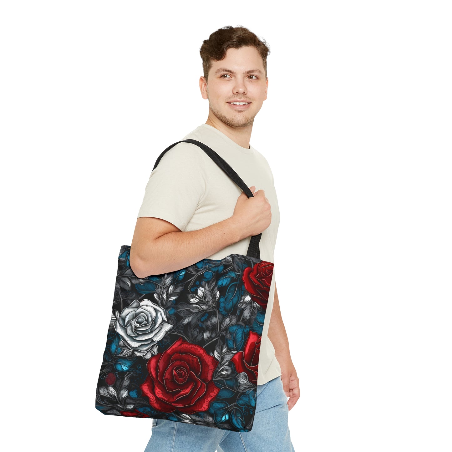 Floral tote bag ai graphic inspired snack pack tote stylish tote bag for travel cool shopping bag casual carrying tote