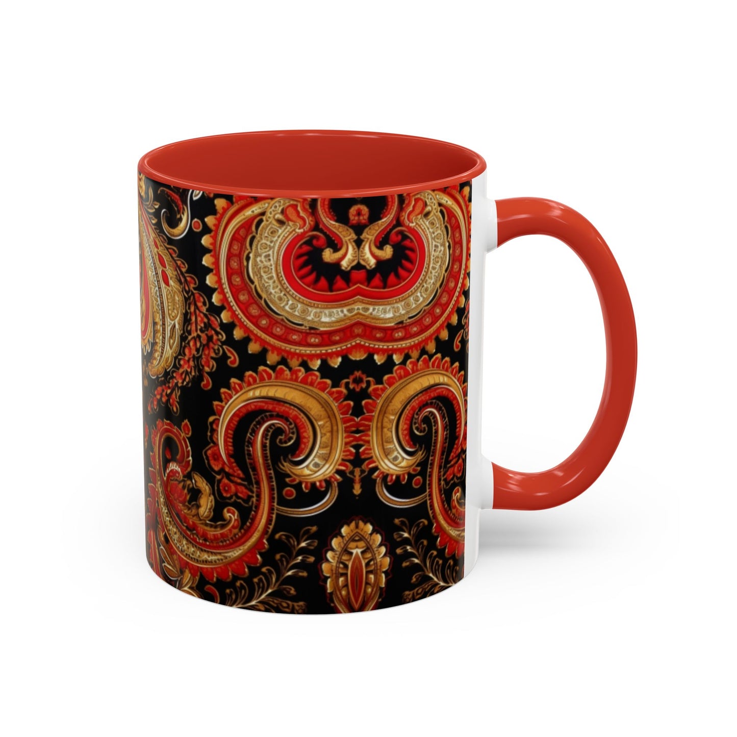 Paisley print ceramic coffee mug Hot beverage soup mug keep the street life alive with a morning cup of coffee graffiti regal style 11oz