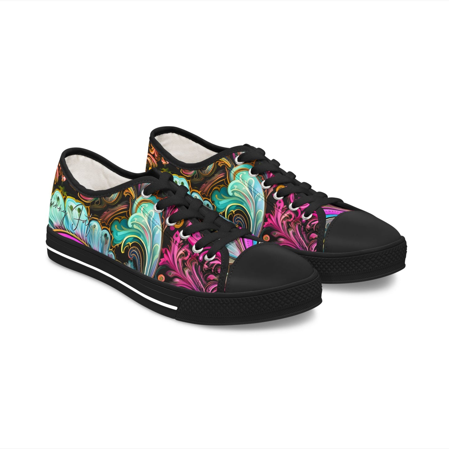 Womens Low Top abstract art print shoe low top abstract art shoes artistic sneaker abstract pattern unique footwear paisley abstract design