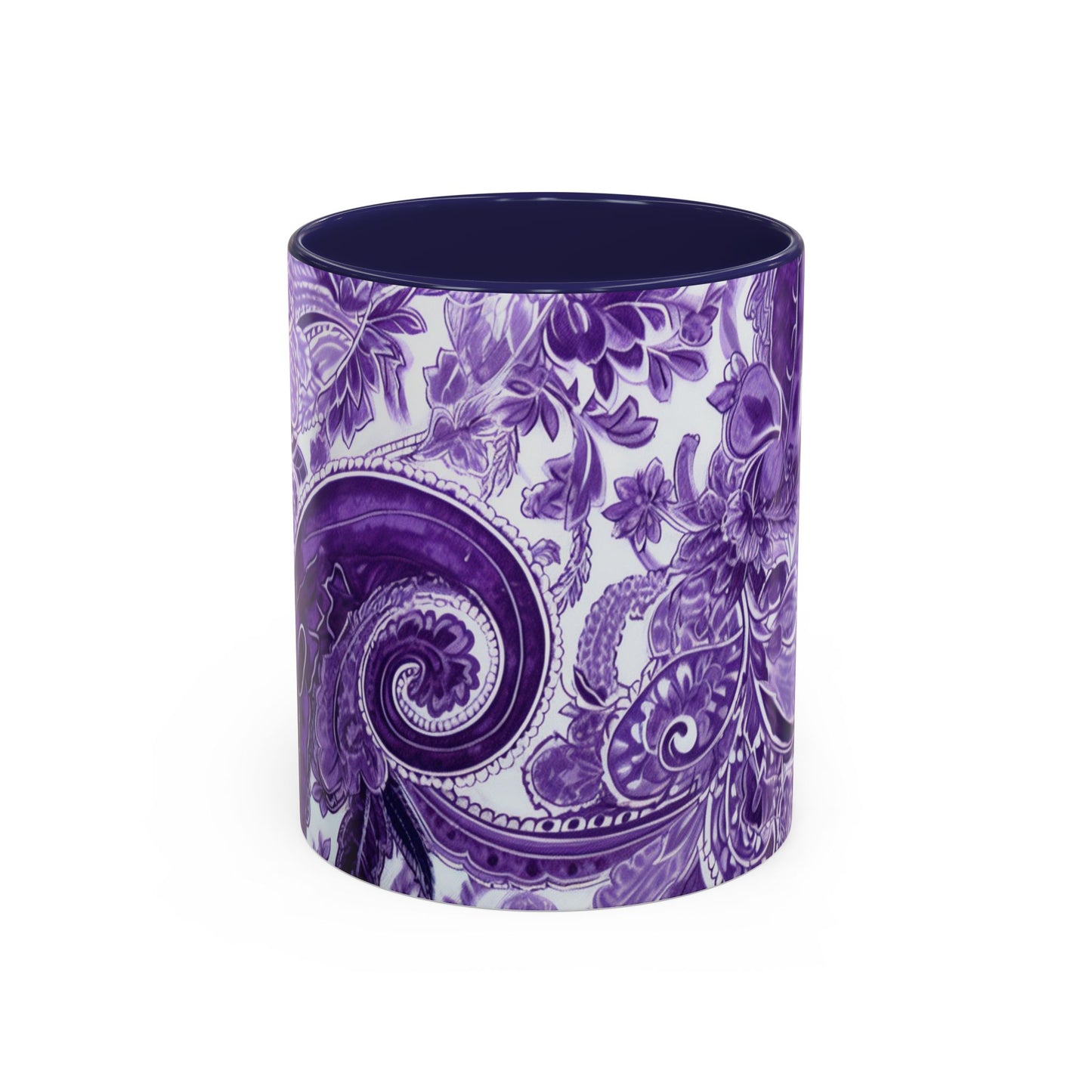 Coffee mug Paisley print ceramic Hot beverage casual soup cup keep the caffeine life alive with a morning drink of coffee regal style 11oz