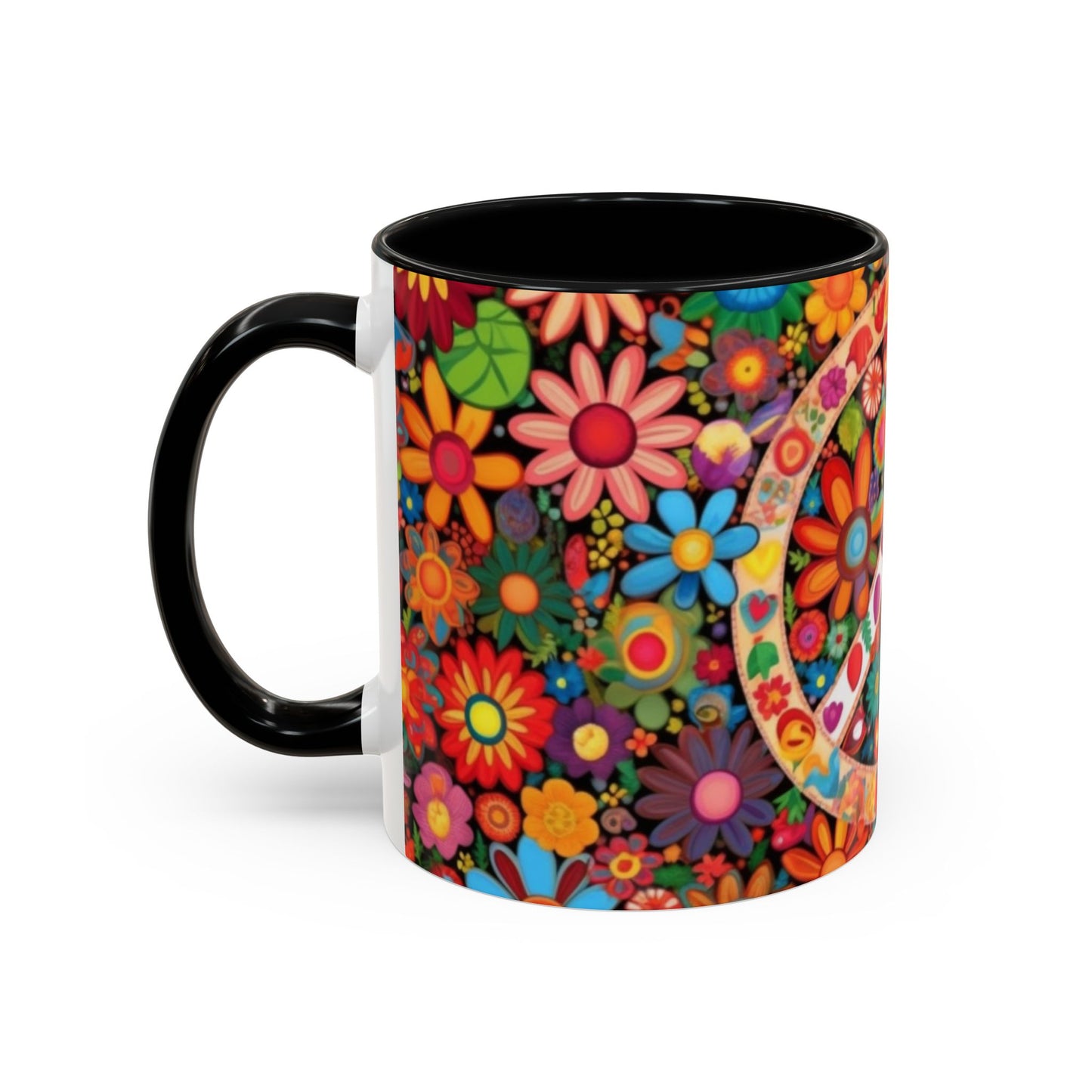 Flower print ceramic coffee mug Hot beverage casual soup mug keep the caffine life alive with a morning cup of coffee Ai tech style