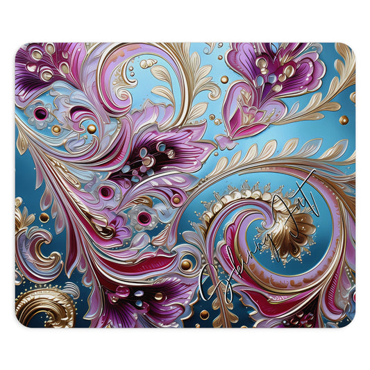 Mouse pad with Ai graphic printed image on circle style gift of Cosmic Creations AI-Infused Circle Mouse Pad gift Captivating Graphic Print