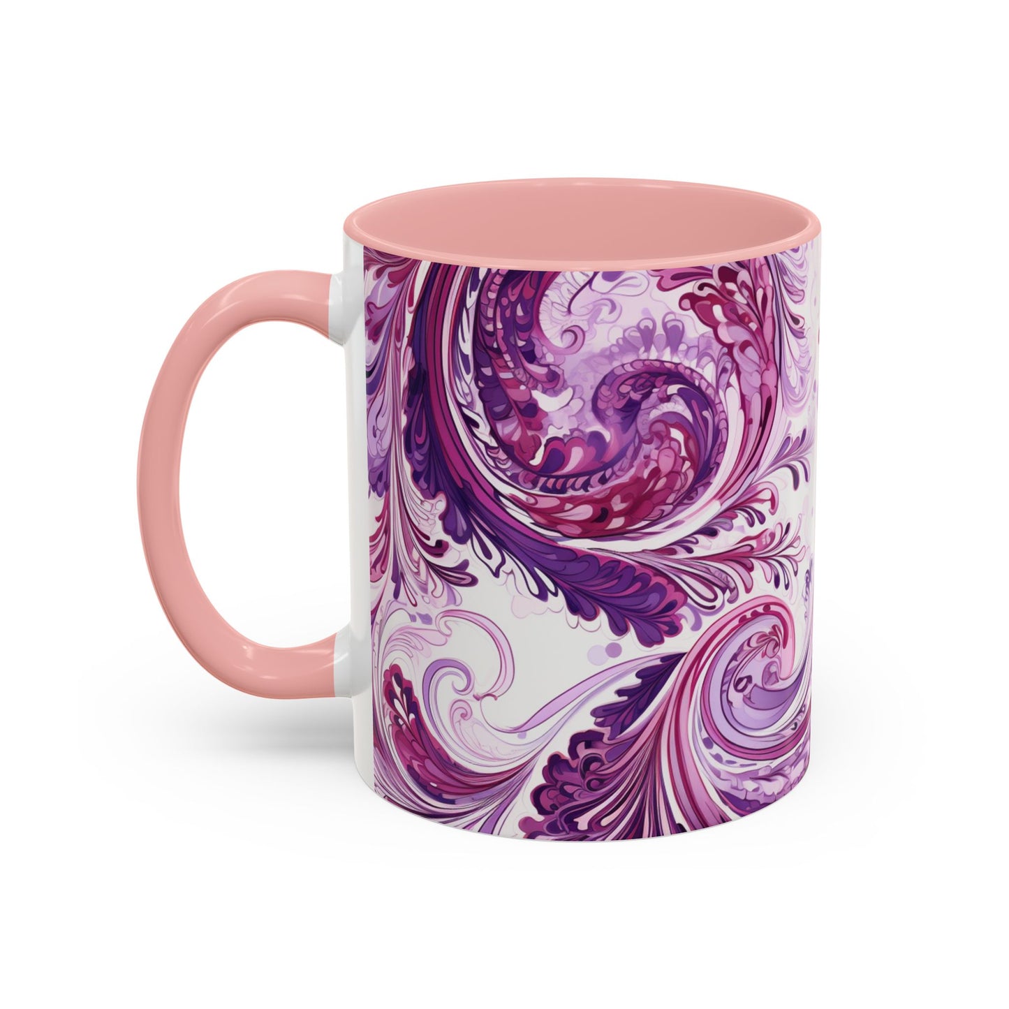 Coffee mug Paisley print ceramic Hot beverage casual soup cup keep the caffeine life alive with a morning drink of coffee regal style 11oz