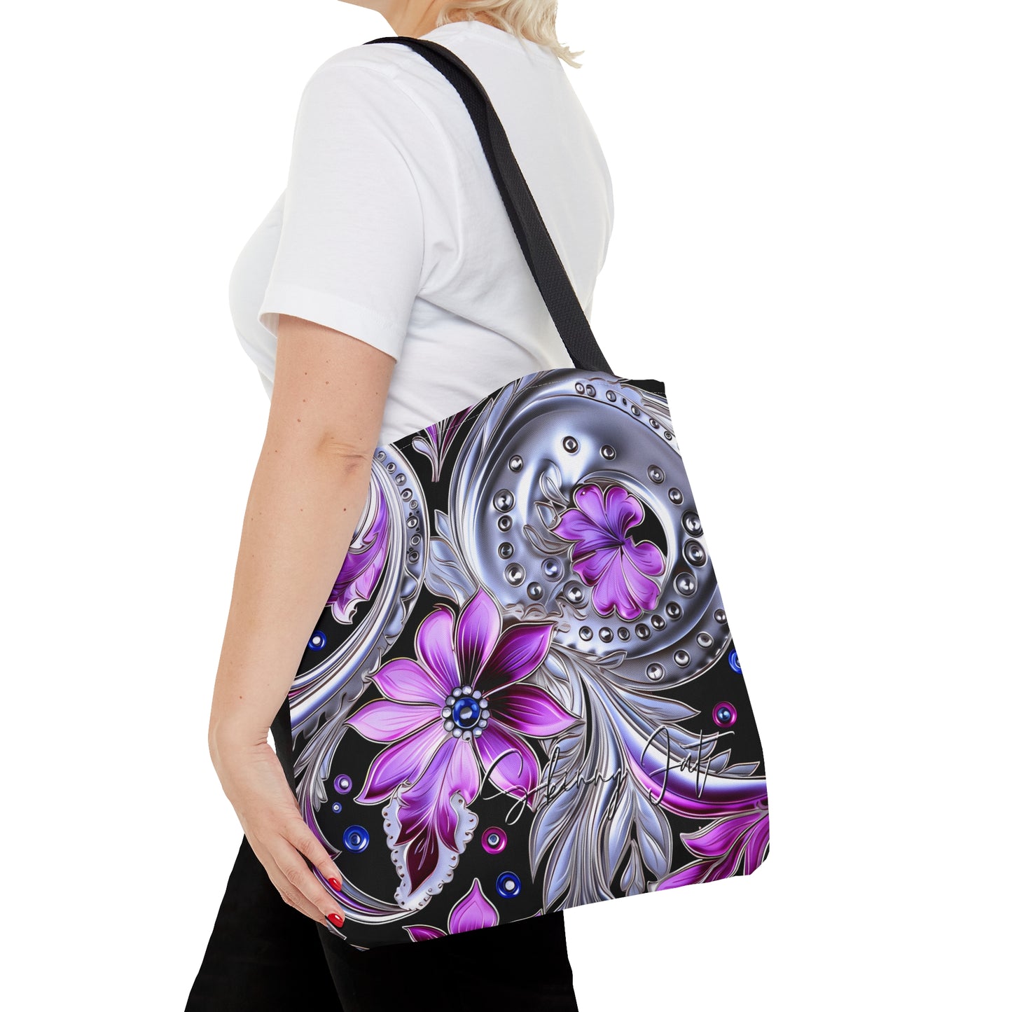 shoppers tote bag purple blue regal paisley inspired Watercolour design abstract art tote bag creative fashion gift for teen artist fashion