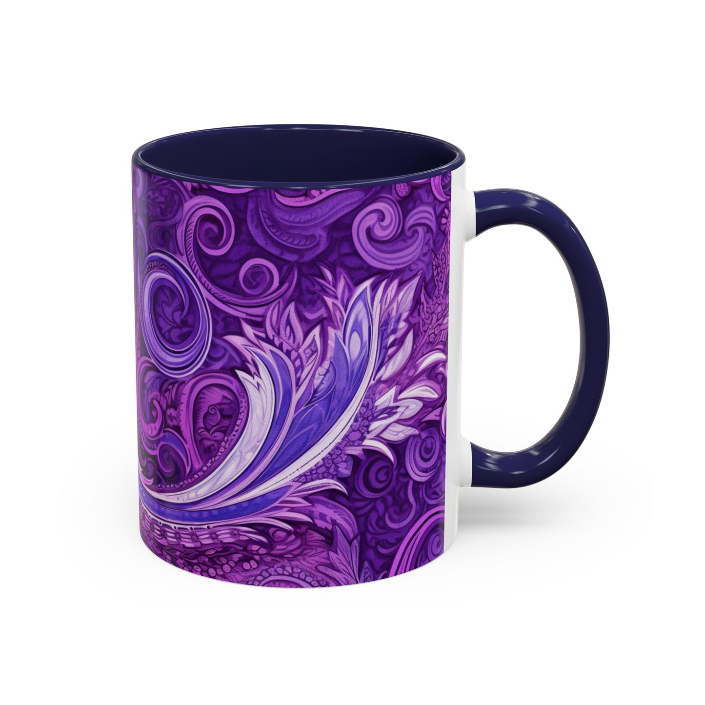 Coffee mug Paisley print ceramic Hot beverage casual soup cup keep the caffeine life alive with a morning drink of coffee regal style 11oz