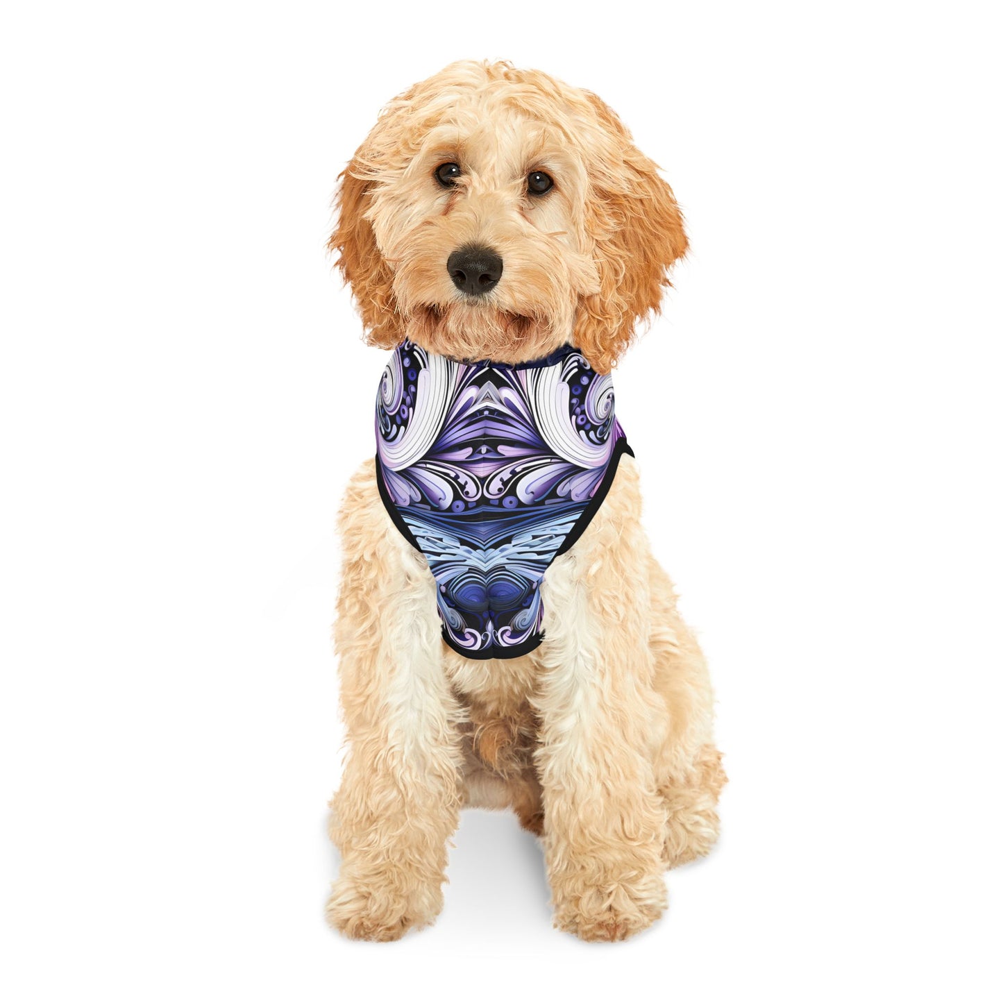 Pet hoodies printed with Ai graphics, polyester made light weight, cozy breathable pet apparel, stylish pet clothing, small pet grooming