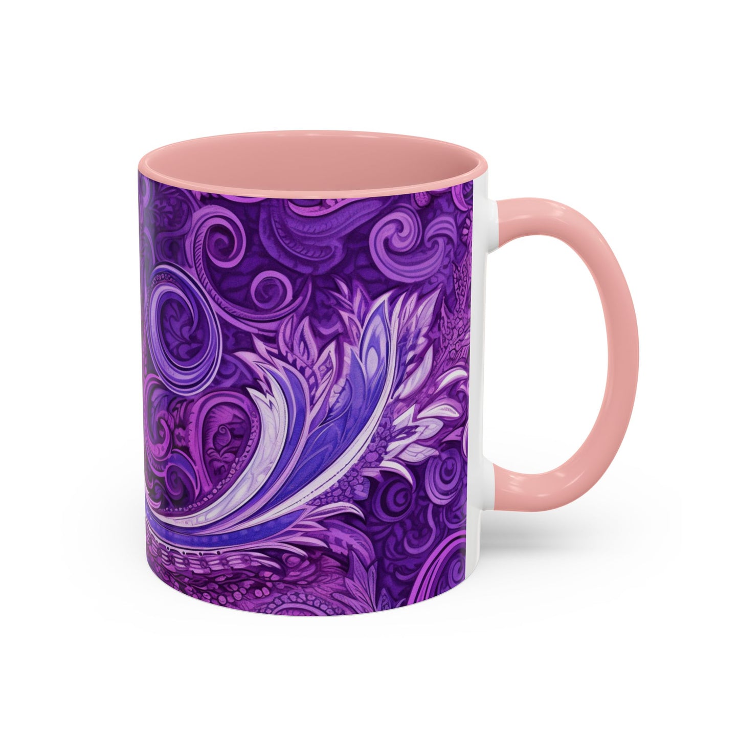 Coffee mug Paisley print ceramic Hot beverage casual soup cup keep the caffeine life alive with a morning drink of coffee regal style 11oz