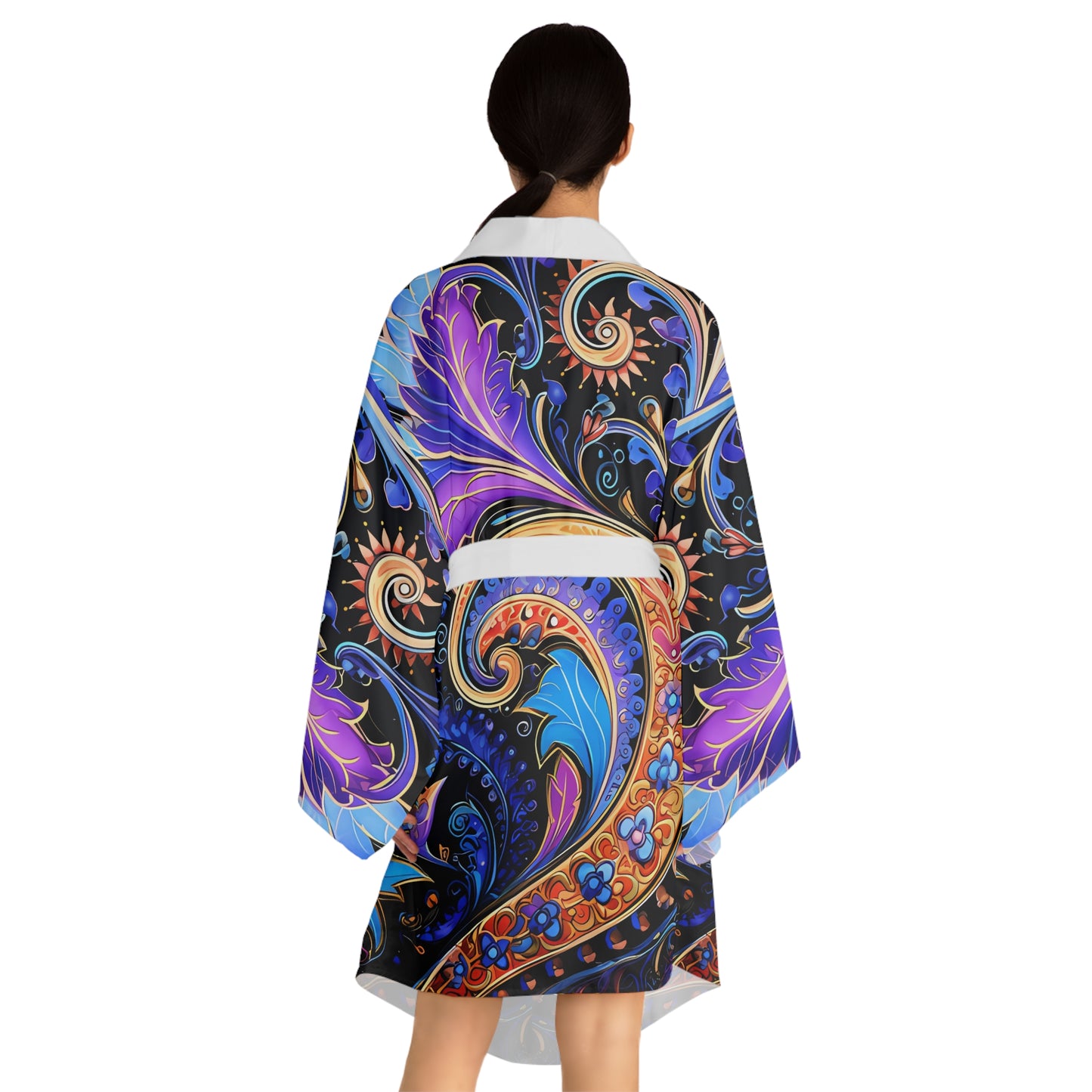 Womens kimono comfortable breathable paisley design leisure wear Spring kimono love of a regal spring Feminine wear casual womens wea