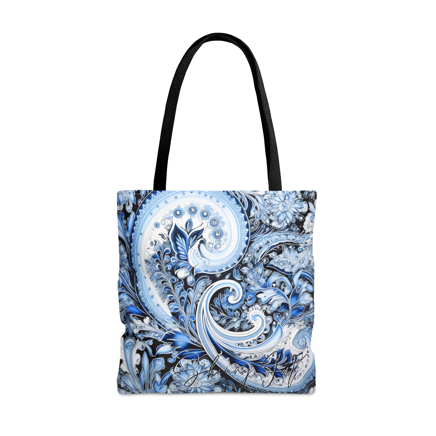 Artistic tote bag purple blue regal paisley inspired Watercolour design abstract art tote bag creative fashion gift for teen artist fashion