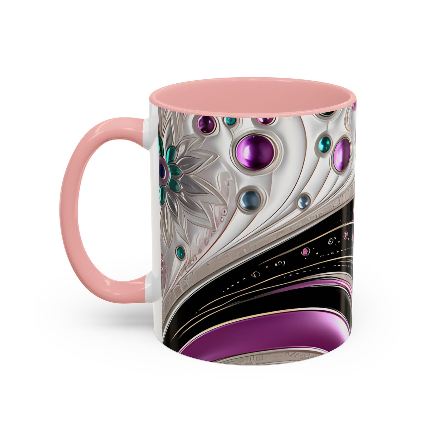 Coffee mug Paisley print ceramic Hot beverage casual soup cup keep the caffeine life alive with a morning drink of coffee regal style 11oz