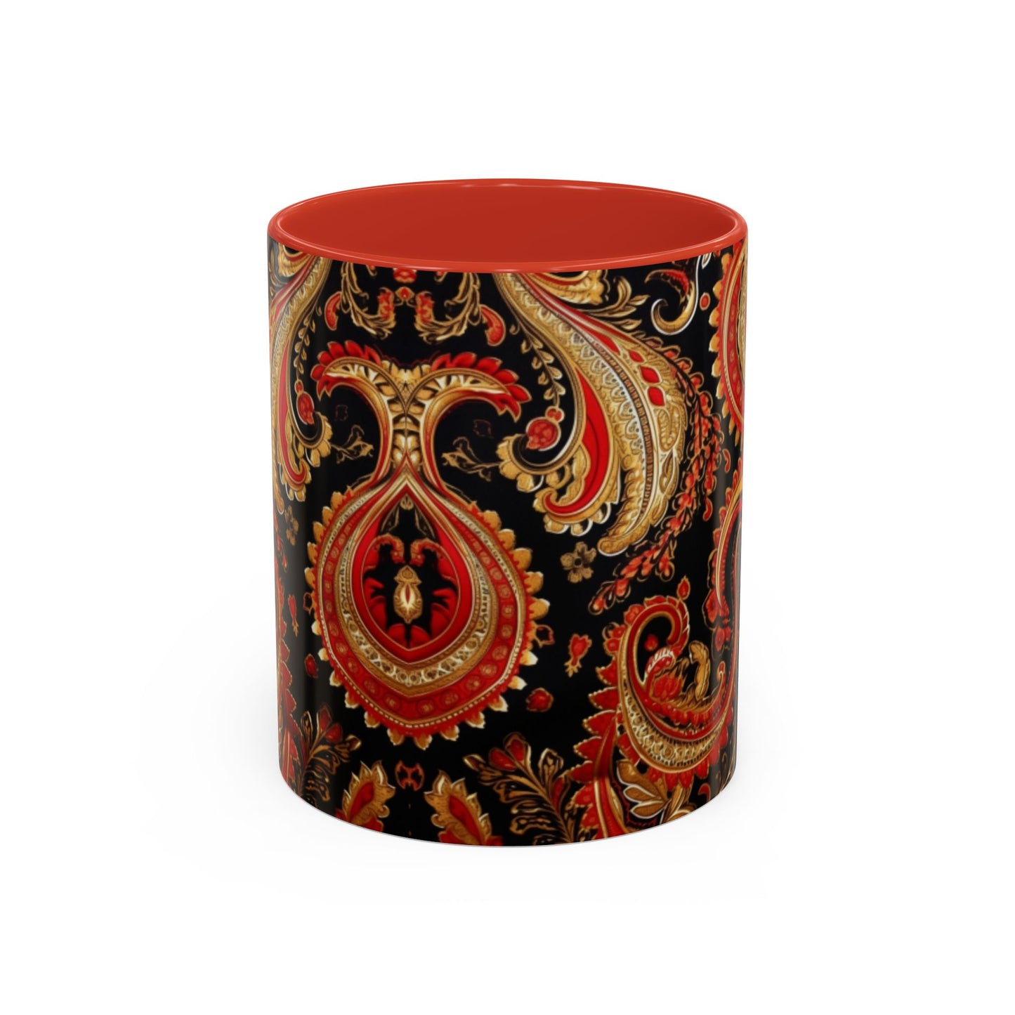 Paisley print ceramic coffee mug Hot beverage soup mug keep the street life alive with a morning cup of coffee graffiti regal style 11oz