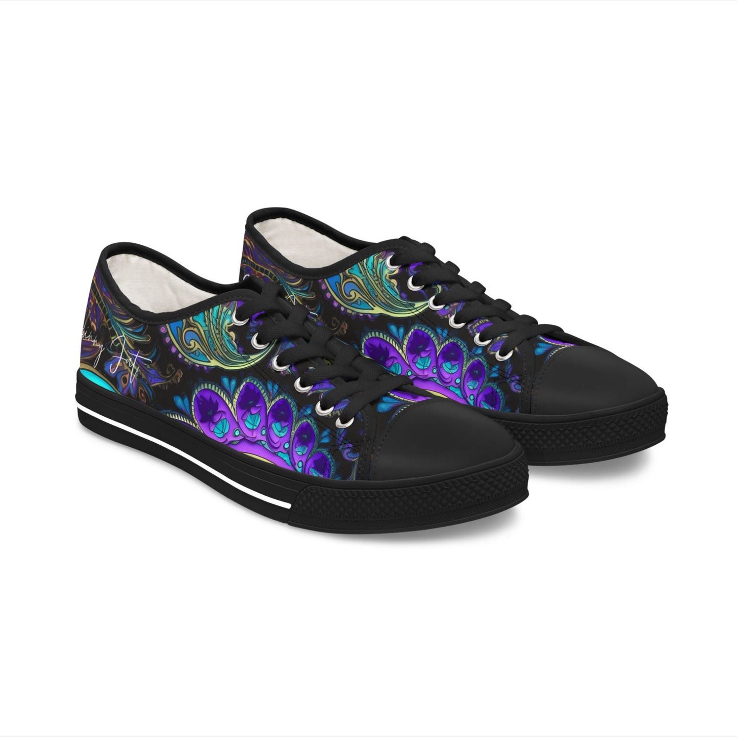 Womens Low Top abstract art print shoe low top abstract art shoes artistic sneaker abstract pattern unique footwear paisley abstract design