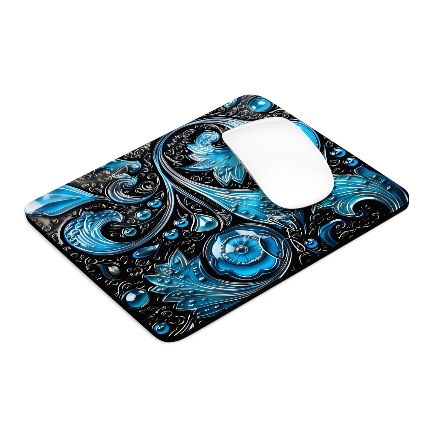 Mouse pad with Ai graphic printed image on circle style gift of Cosmic Creations AI-Infused Circle Mouse Pad gift Captivating Graphic Print