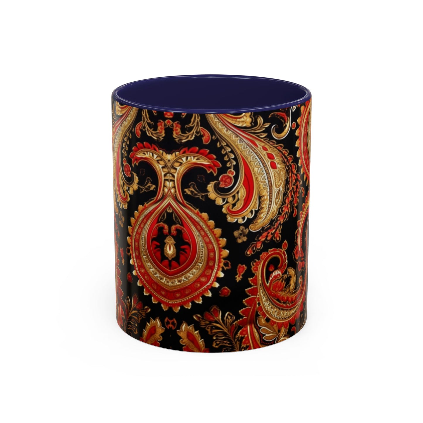 Paisley print ceramic coffee mug Hot beverage soup mug keep the street life alive with a morning cup of coffee graffiti regal style 11oz