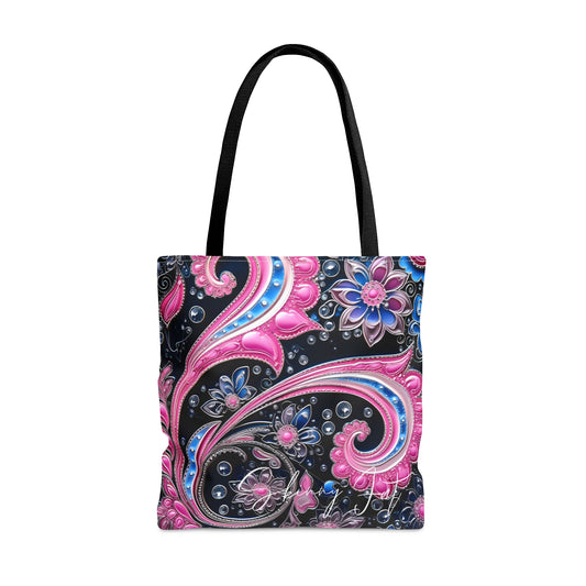 Artistic tote bag purple pink regal paisley inspired Watercolour design abstract art tote bag creative fashion gift for teen artist fashion