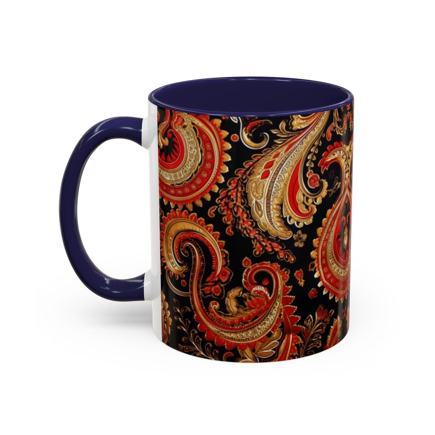 Paisley print ceramic coffee mug Hot beverage soup mug keep the street life alive with a morning cup of coffee graffiti regal style 11oz