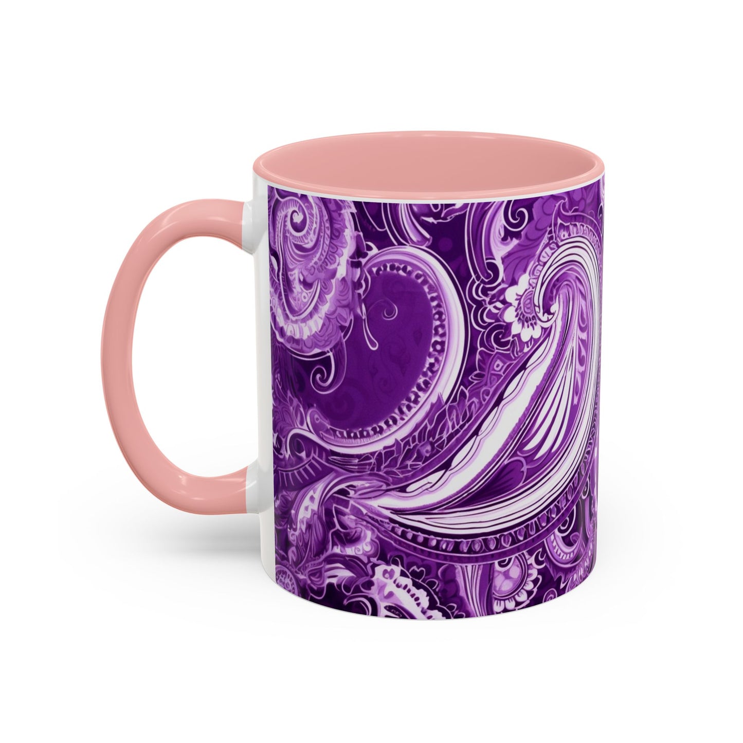 Coffee mug Paisley print ceramic Hot beverage casual soup cup keep the caffeine life alive with a morning drink of coffee regal style 11oz