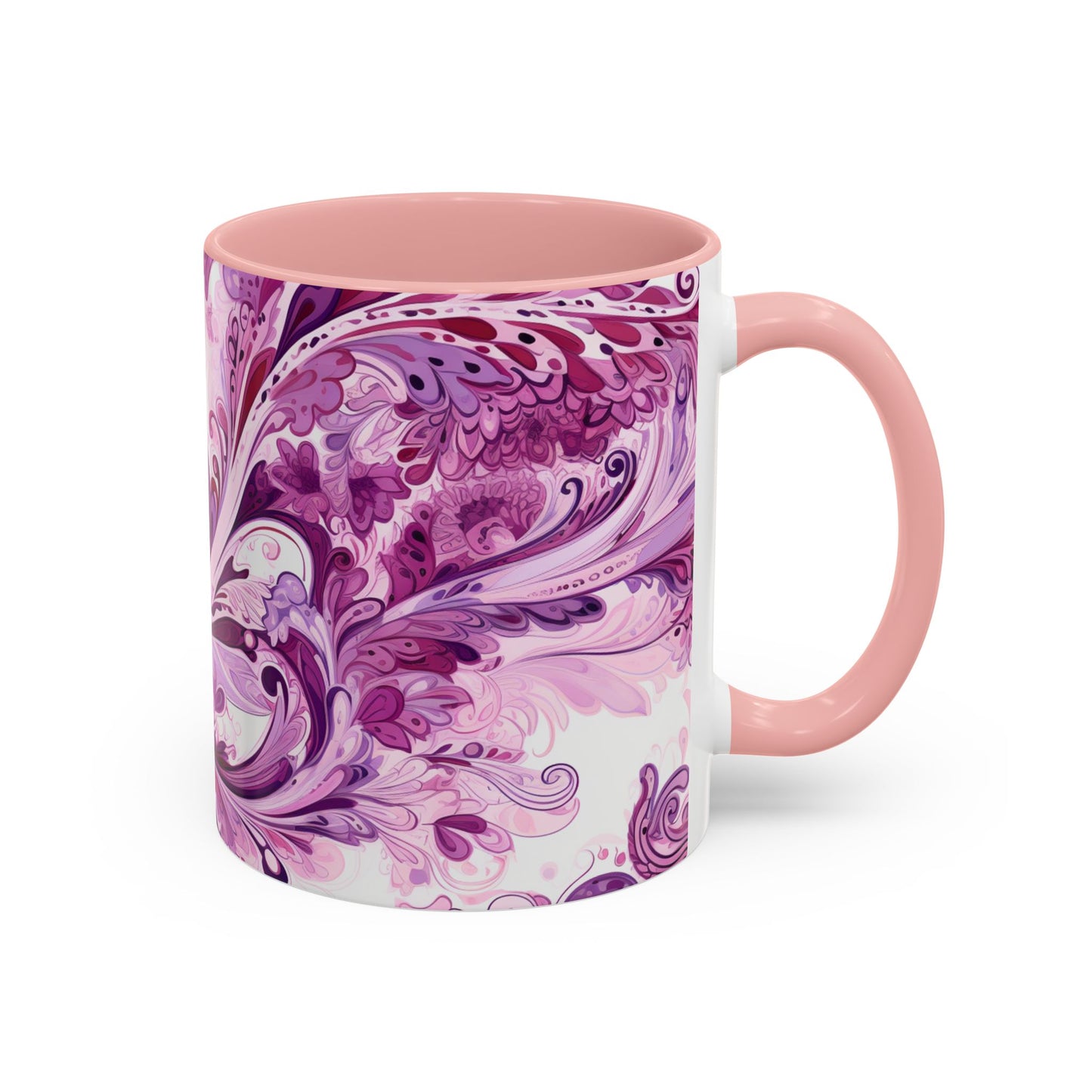 Coffee mug Paisley print ceramic Hot beverage casual soup cup keep the caffeine life alive with a morning drink of coffee regal style 11oz