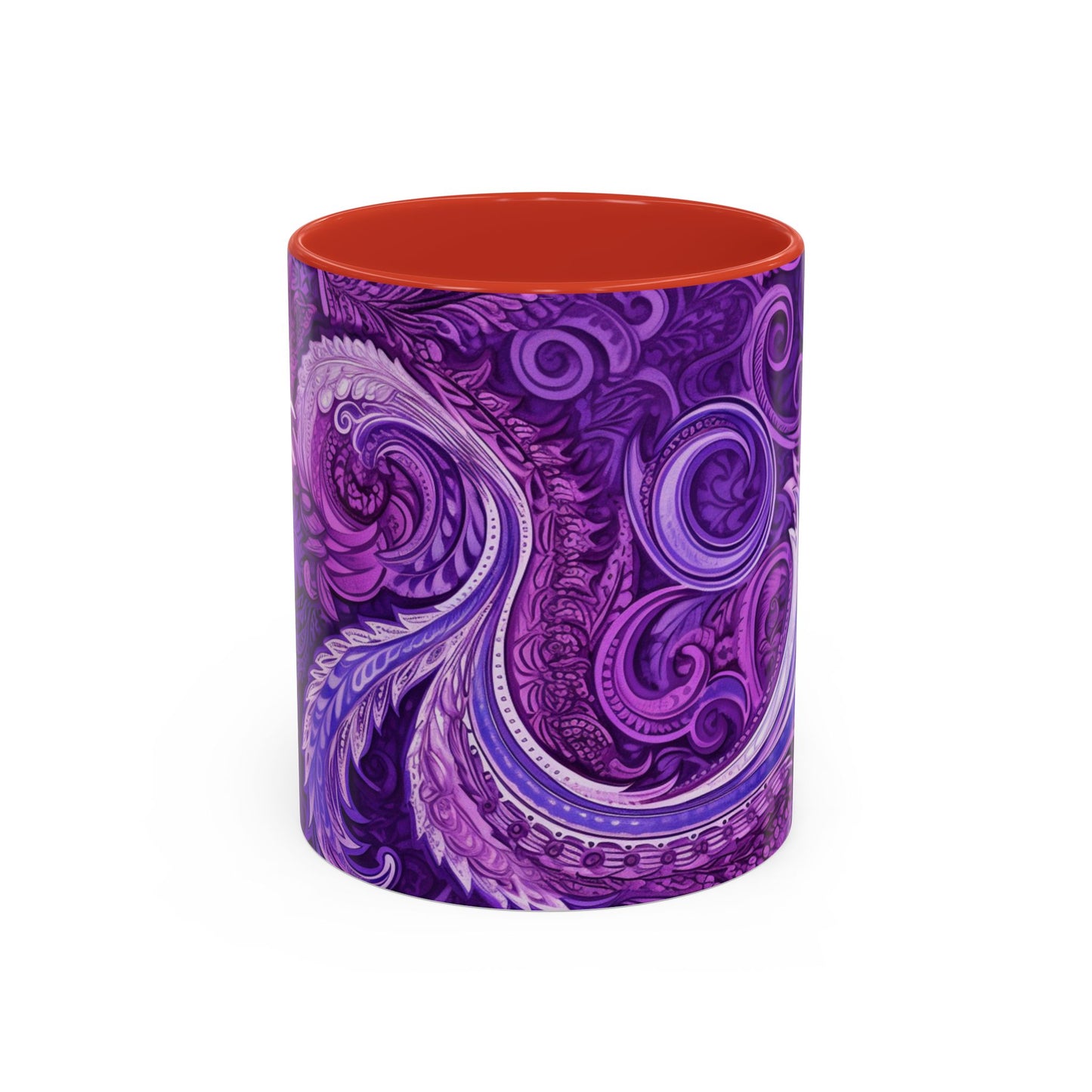 Coffee mug Paisley print ceramic Hot beverage casual soup cup keep the caffeine life alive with a morning drink of coffee regal style 11oz