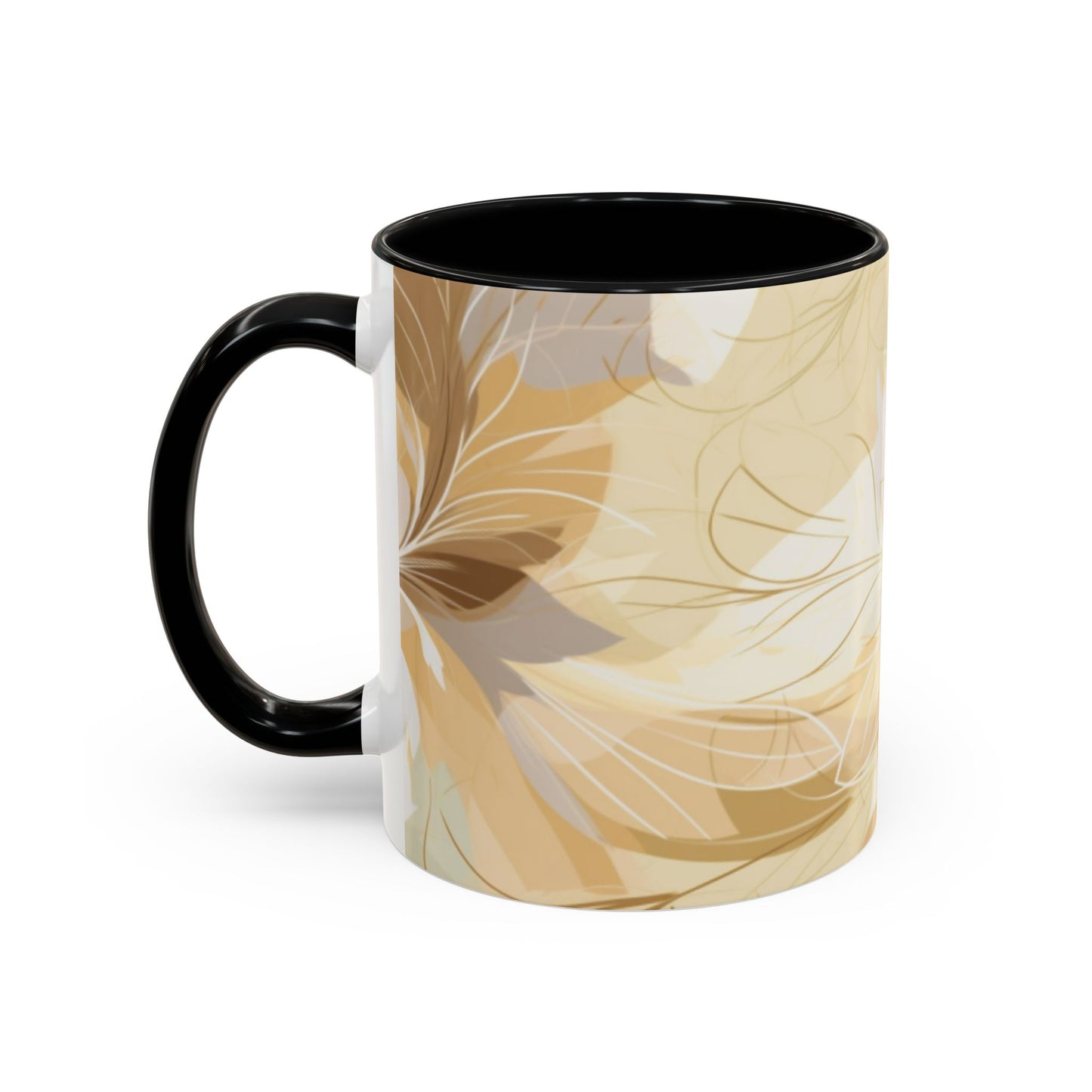 Flower print ceramic coffee mug Hot beverage casual soup mug keep the street life alive with a morning cup of coffee graffiti style, 11oz