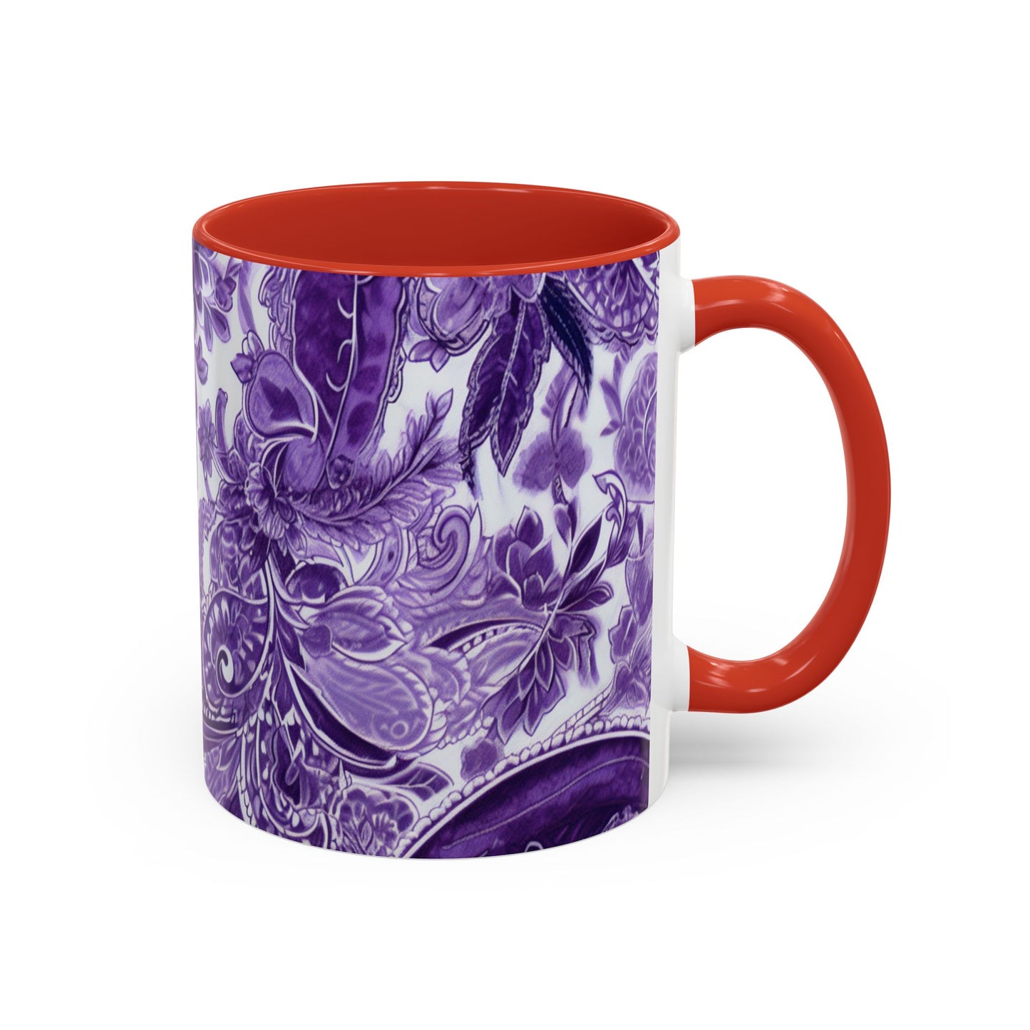 Coffee mug Paisley print ceramic Hot beverage casual soup cup keep the caffeine life alive with a morning drink of coffee regal style 11oz