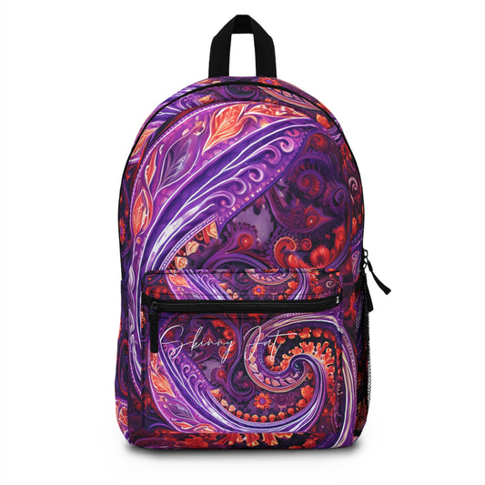 Student backpack bag paisley inspired Watercolour inspired design abstract art shoulder bag art tote creative fashion artist fashion makeup