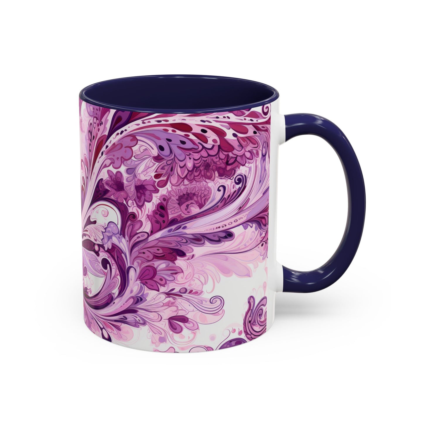 Coffee mug Paisley print ceramic Hot beverage casual soup cup keep the caffeine life alive with a morning drink of coffee regal style 11oz