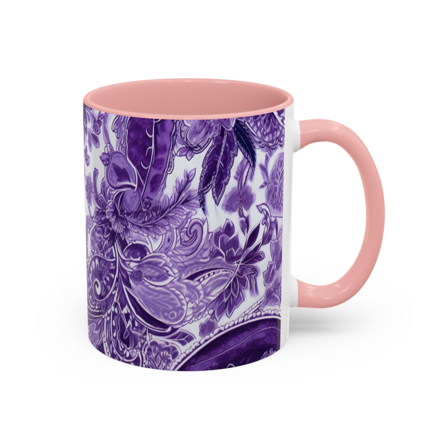 Coffee mug Paisley print ceramic Hot beverage casual soup cup keep the caffeine life alive with a morning drink of coffee regal style 11oz