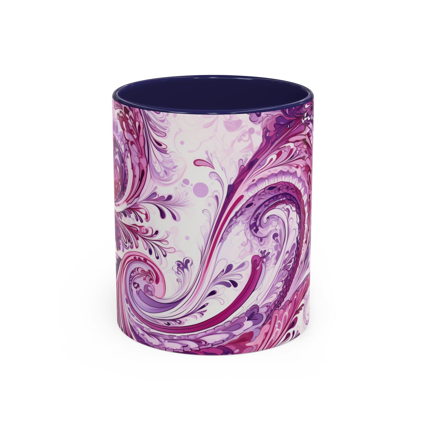 Coffee mug Paisley print ceramic Hot beverage casual soup cup keep the caffeine life alive with a morning drink of coffee regal style 11oz