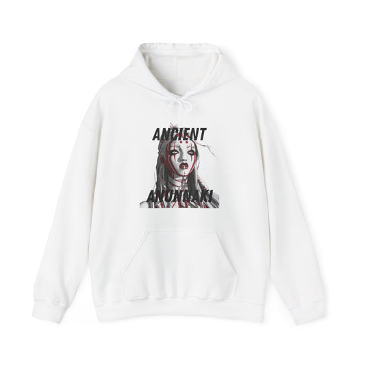 A hooded sweater with Anunnaki AI graphic would likely be a cozy and stylish piece of clothing that features a bold and eye-catching design