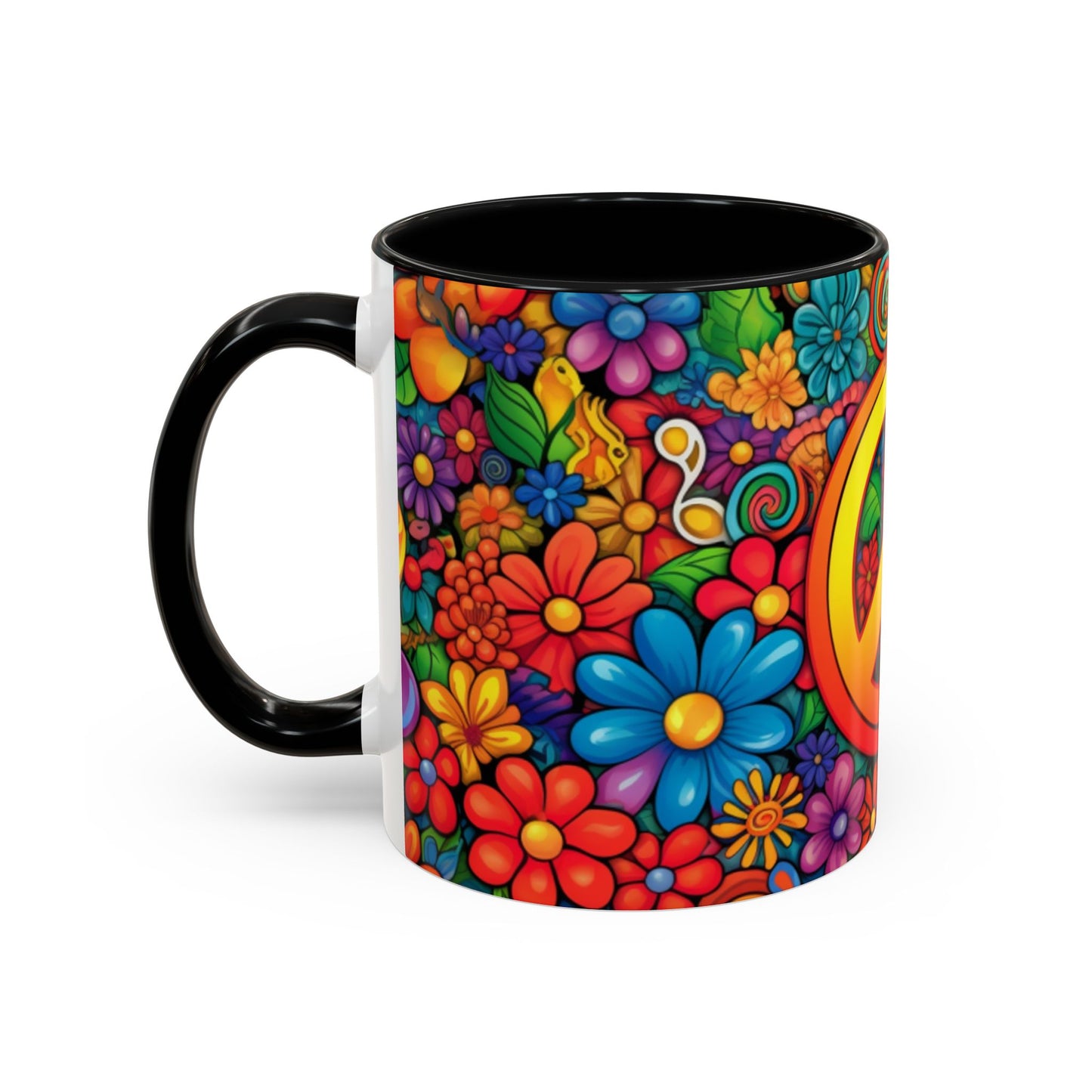 Flower print ceramic coffee mug Hot beverage casual soup mug keep the caffine life alive with a morning cup of coffee Ai tech style