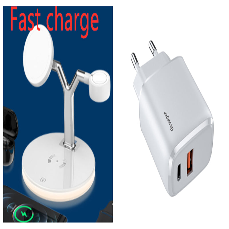 Compatible with Apple, 3 in 1 Magnetic Wireless Charger 15W Fast Charging Station for Magsafe Chargers