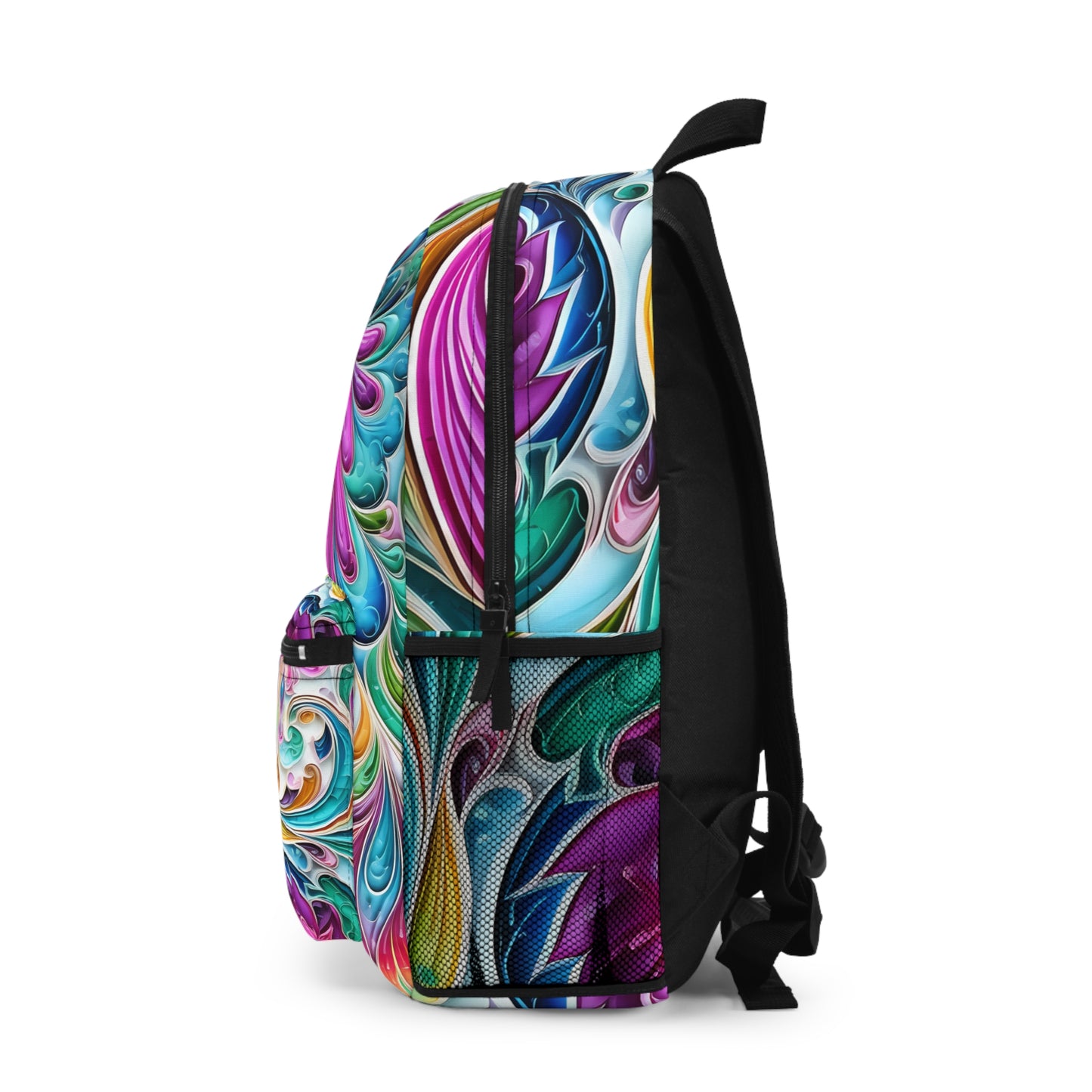 Student backpack bag paisley inspired Watercolour inspired design abstract art shoulder bag art tote creative fashion artist fashion makeup