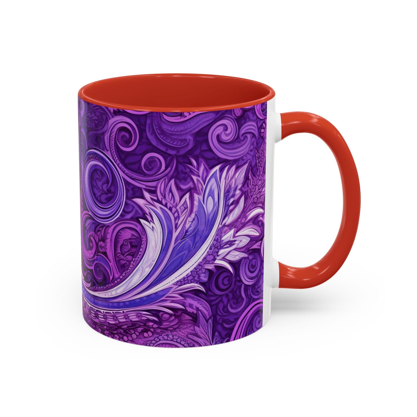 Coffee mug Paisley print ceramic Hot beverage casual soup cup keep the caffeine life alive with a morning drink of coffee regal style 11oz