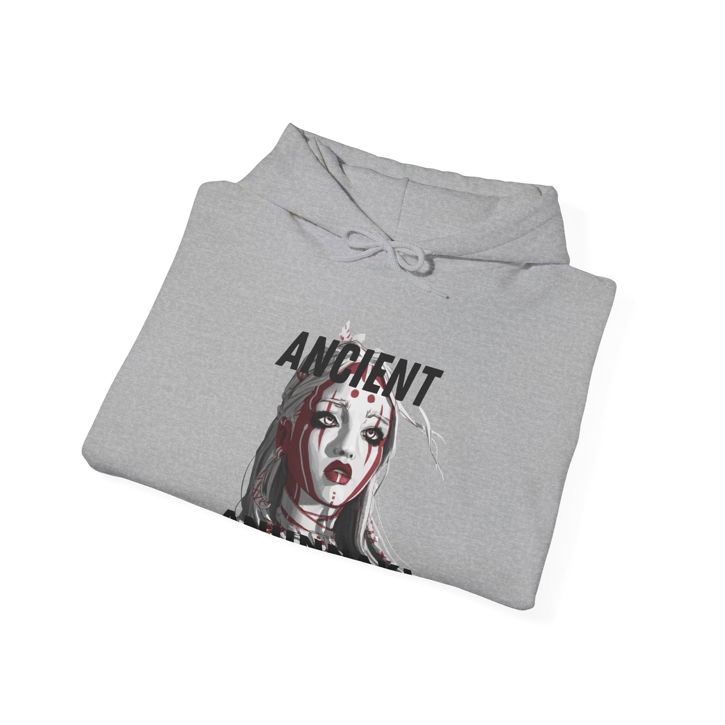 A hooded sweater with Anunnaki AI graphic would likely be a cozy and stylish piece of clothing that features a bold and eye-catching design