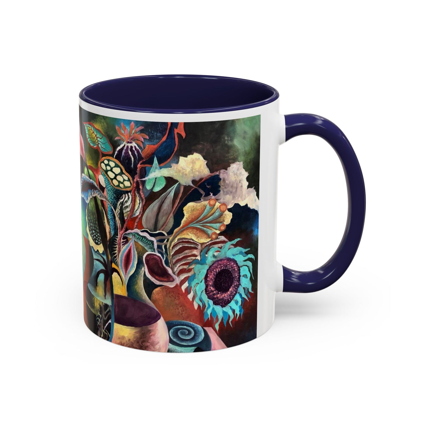 Flower print ceramic coffee mug 11 oz Hot beverage casual soup mug keep the street life alive with a morning cup of coffee graffiti style