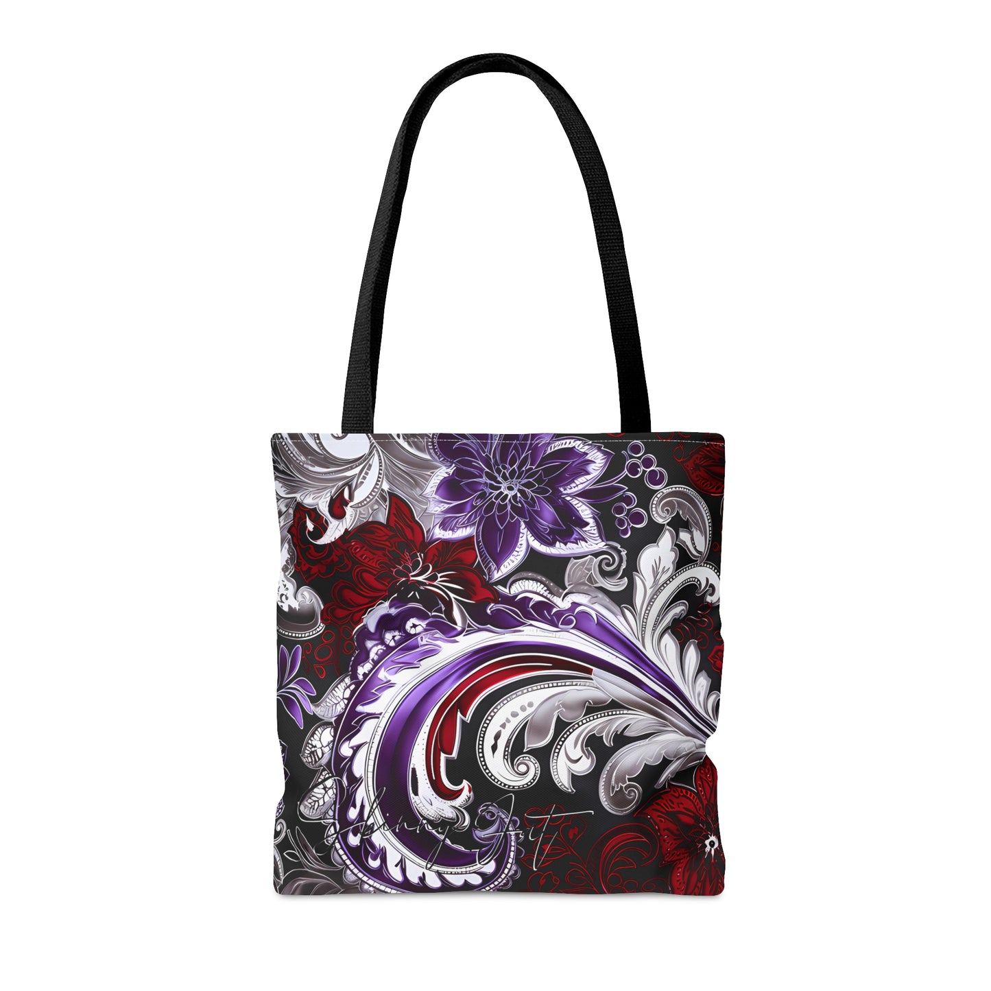 shoppers tote bag purple red regal paisley inspired Watercolour design abstract art tote bag creative fashion gift for teen artist fashion