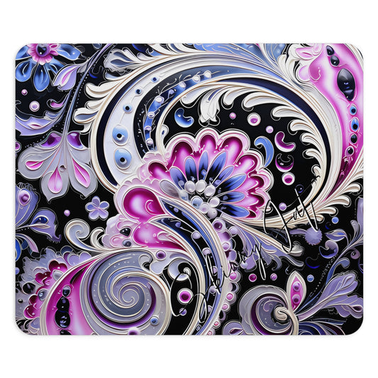 Mouse pad with Ai graphic printed image on circle style gift of Cosmic Creations AI-Infused Circle Mouse Pad gift Captivating Graphic Print