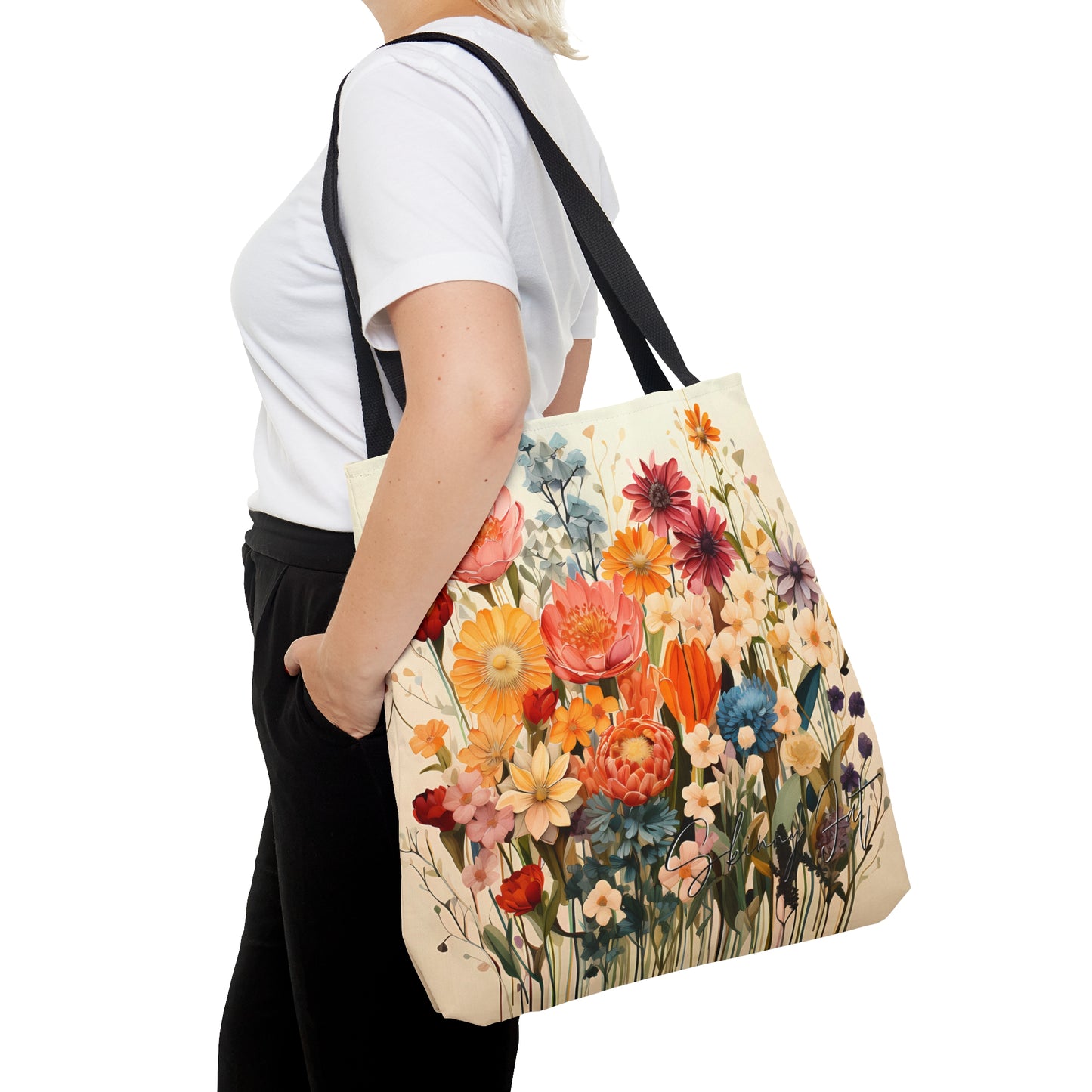 Tote bag for the flower artist lover oil painting inspired Water colour inspired design abstract art tote bag painting tote creative fashion