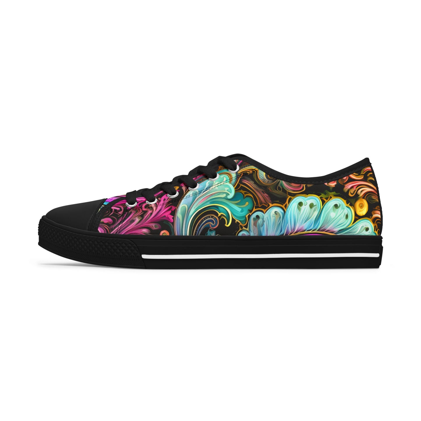 Womens Low Top abstract art print shoe low top abstract art shoes artistic sneaker abstract pattern unique footwear paisley abstract design