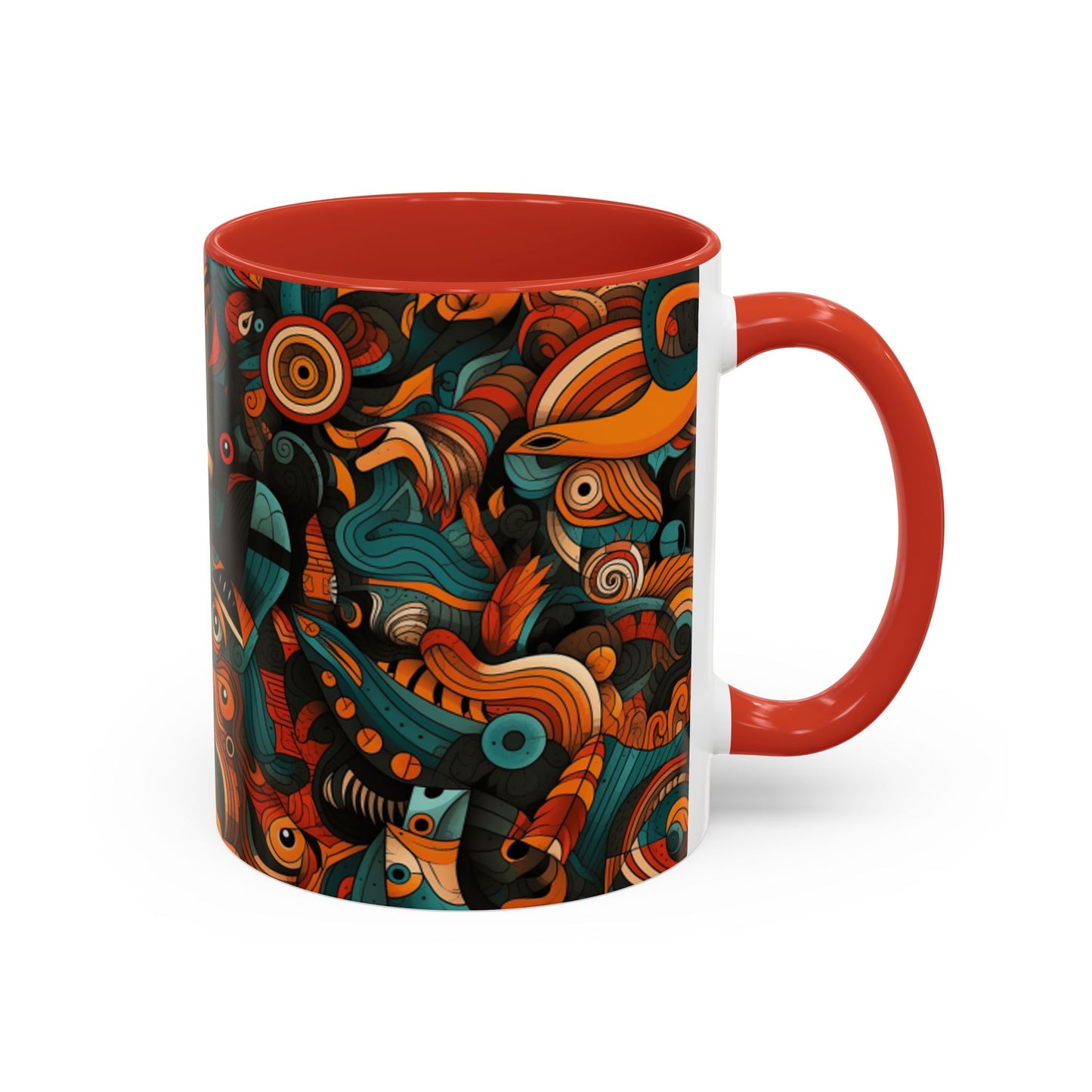 Graffiti print ceramic coffee mug Hot beverage casual soup mug keep the street life alive with a morning cup of coffee graffiti style 11oz