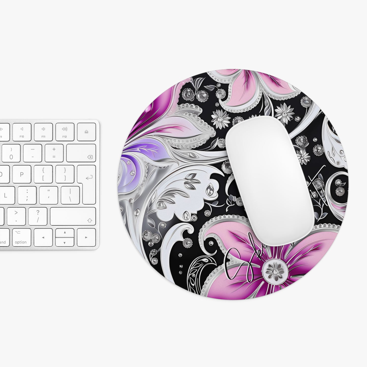 Mouse pad with Ai graphic printed image on circle style gift of Cosmic Creations AI-Infused Circle Mouse Pad gift Captivating Graphic Print