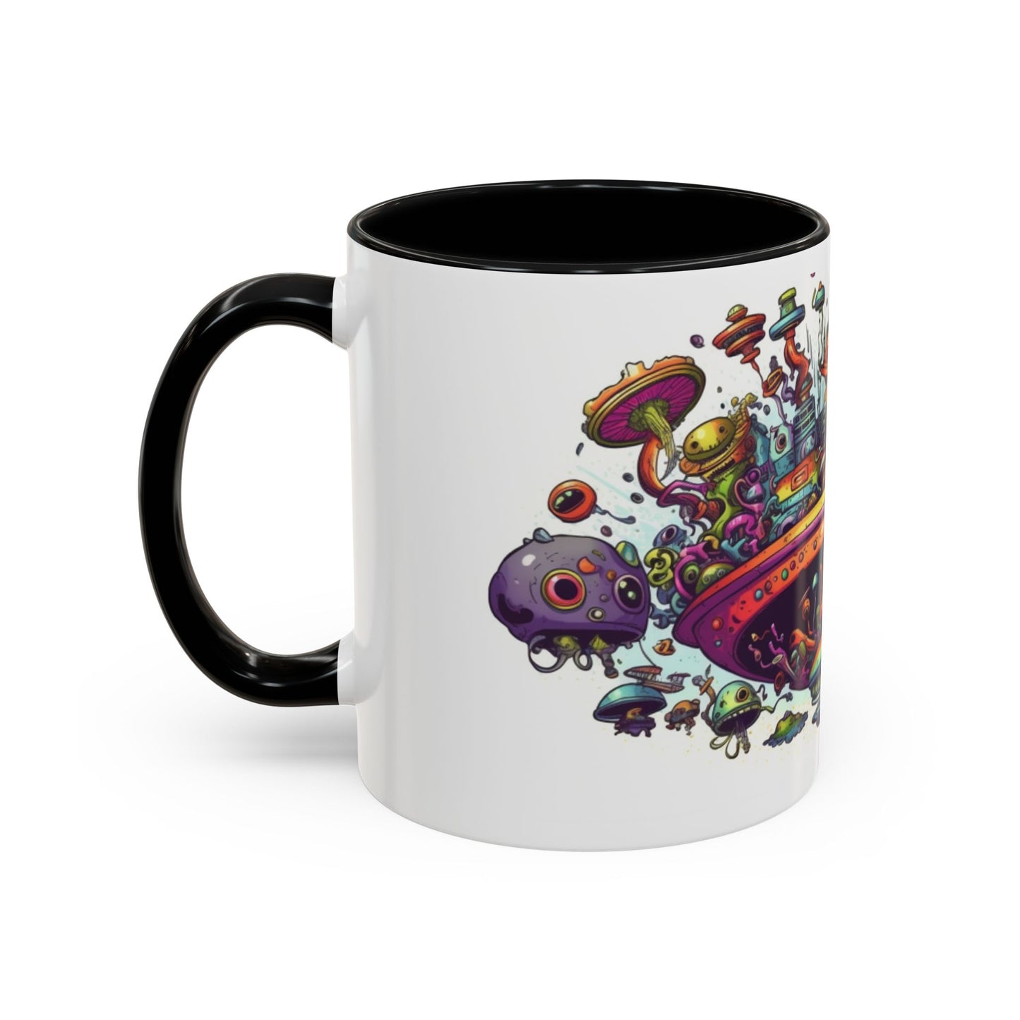 Graffiti print ceramic coffee mug Hot beverage casual soup mug keep the street life alive with a morning cup of coffee graffiti style 11oz