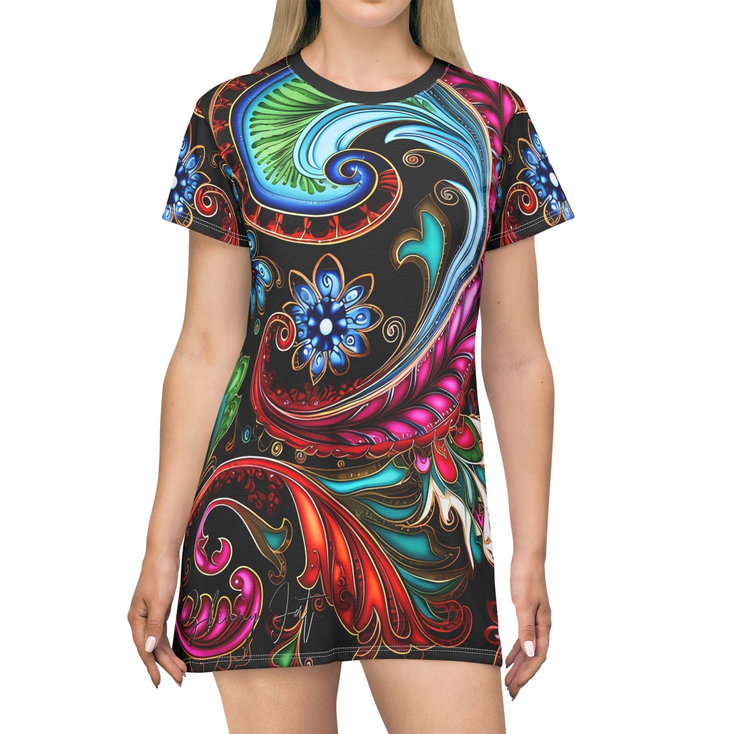 Spring dress T comfortable breathable paisley regal design leisure wear Spring T love of butterflies spring Feminine wear casual womens wear