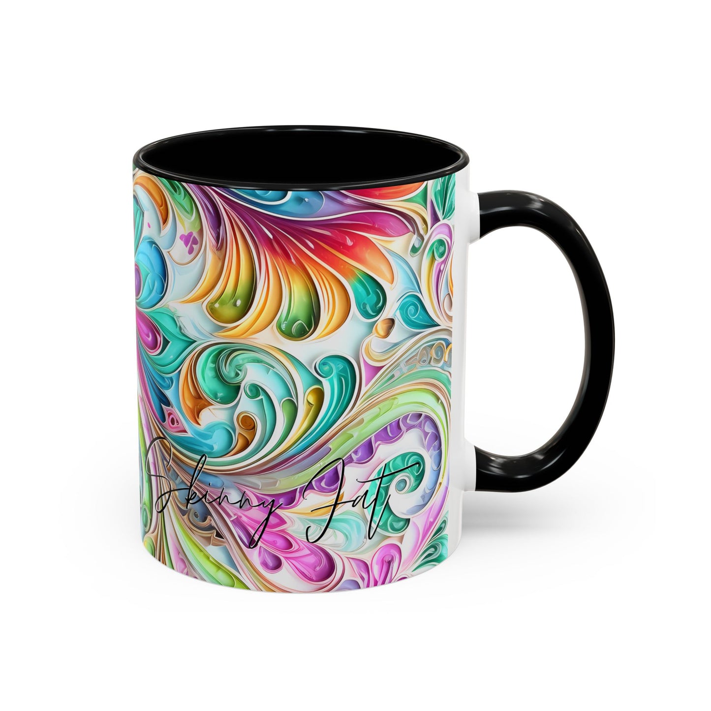 Paisley print ceramic coffee mug Hot beverage casual soup cup keep the caffeine life alive with a morning cup of coffee regal style 11oz